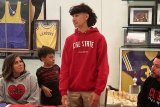 Lemoore High School's Dominick Najor at his signing Wednesday in the Lemoore High School Event Center.